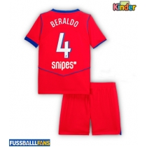 Paris Saint-Germain Lucas Beraldo #4 3rd trikot Kinder 2025-26 Kurzarm (+ Kurze Hosen)